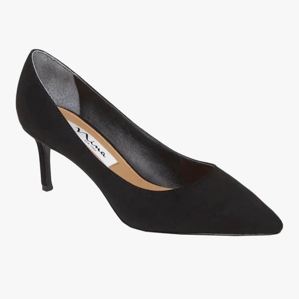 Nina60-fytrue Black Suede Pumps NEW